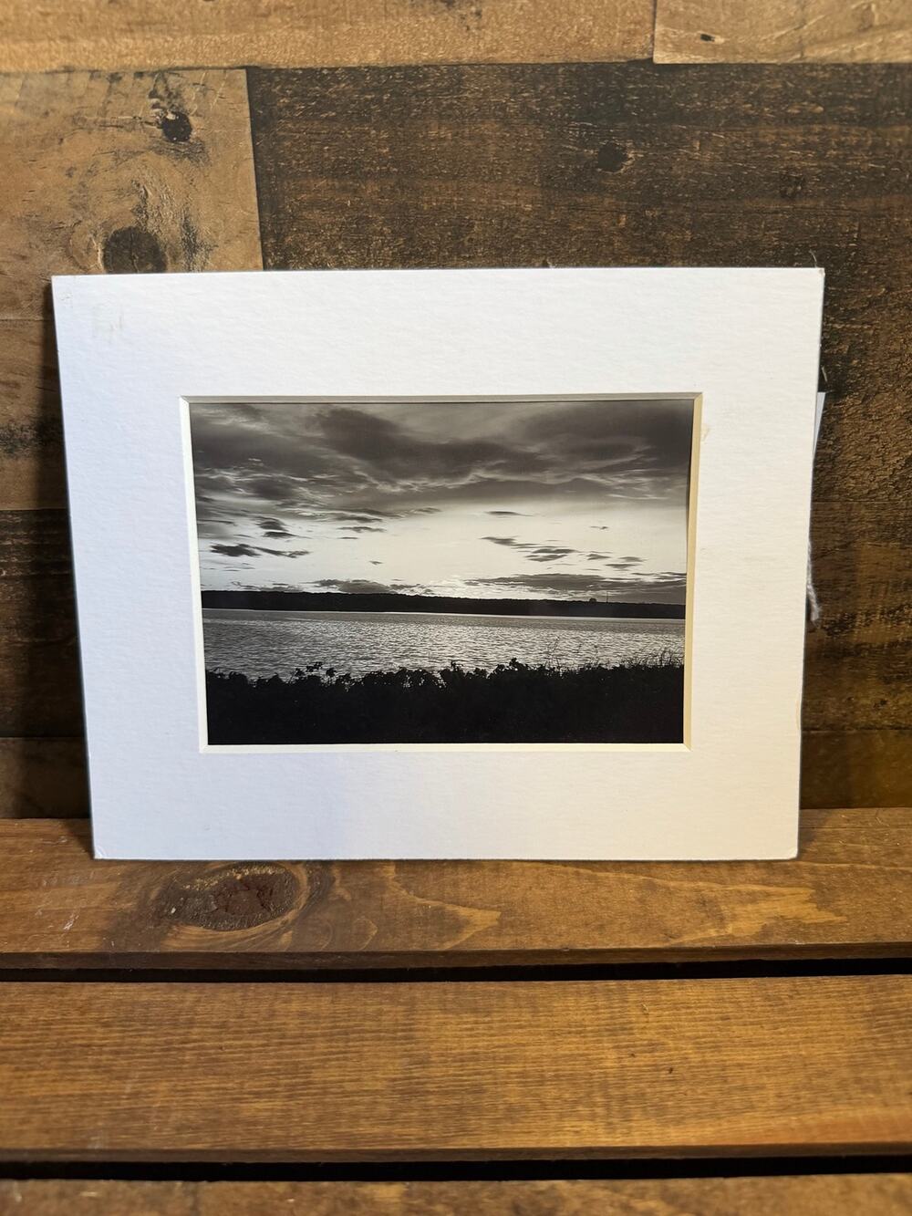 Sarah McKeon Signed Fine Art Photography -B&W Sunset Water Landscape-Matted 8x10